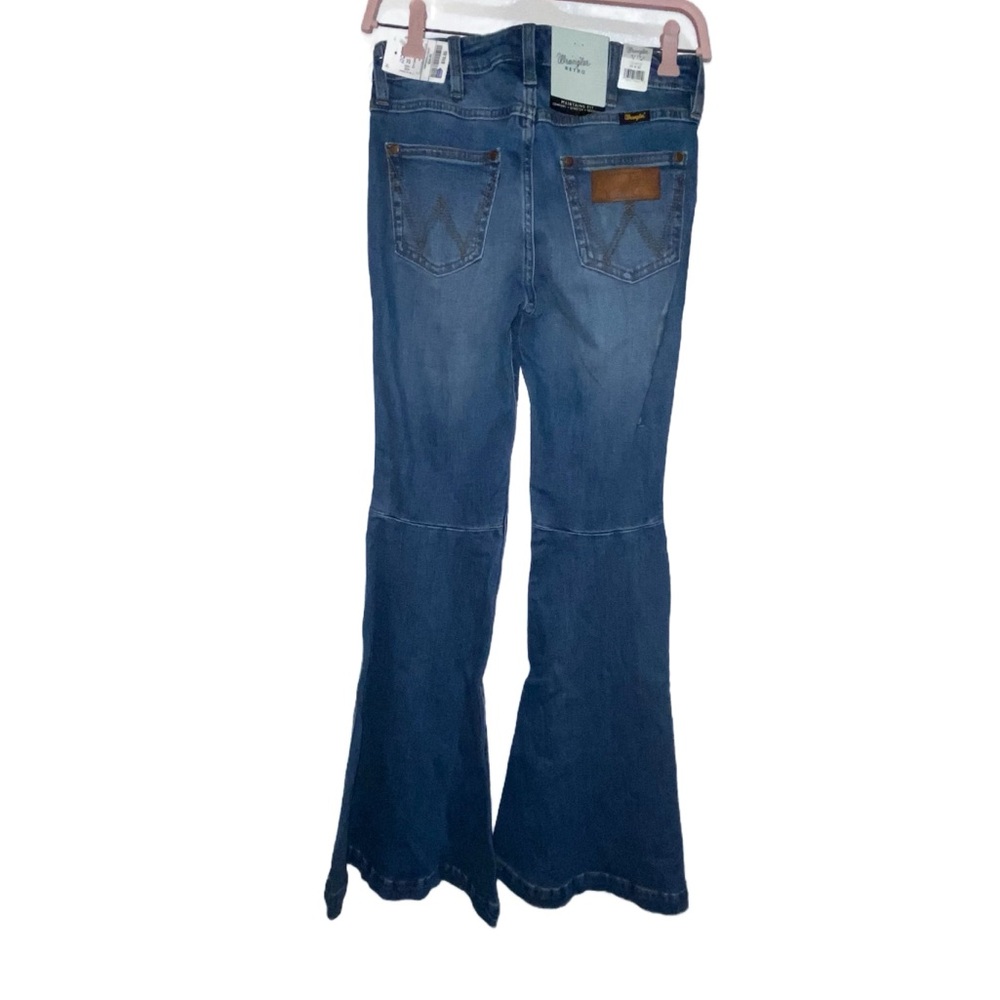 Wrangler Dark Blue High-Rise Flare Jeans - Picture 3 of 6